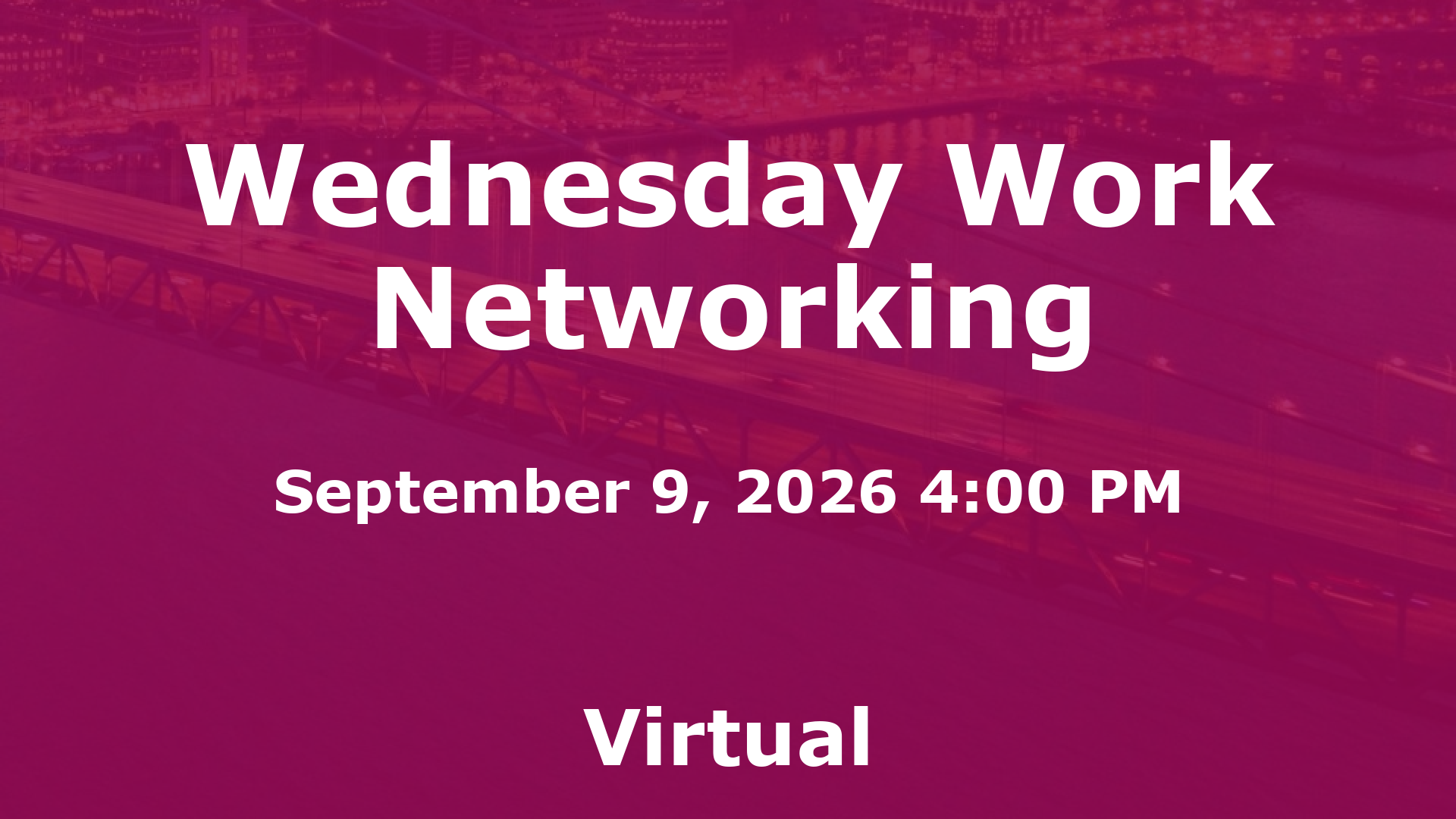 Wednesday Work Networking event image